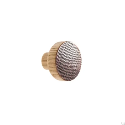 Furniture knob Stamp Copper - Colorless Semi-matte Oil