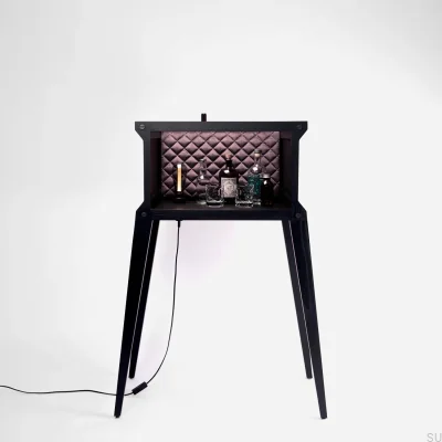 The Popstar Black Oak Wooden Bar UK Plug