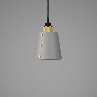 1.0 Hooked S 2.6 m Steel Gray with Brass Ceiling Lamp