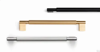 Arpa 320 oblong furniture handle. Aluminum Black Brushed
