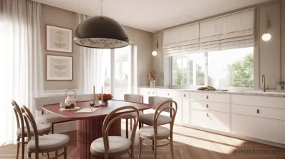 Loop Round 65 furniture knob, brown leather with copper