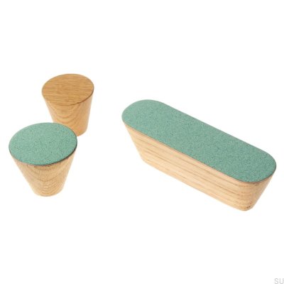 Furniture handle Melange Solo 60 Enameled Green - Oil Colorless Semi-matt