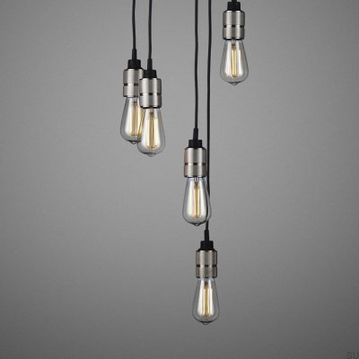 Chandelier without shades 6.0 Hooked 2 m Steel Silver