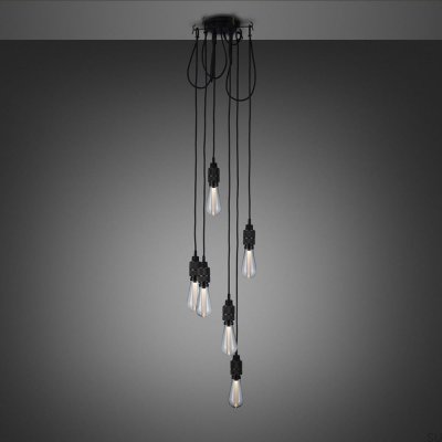 Chandelier without shades 6.0 Hooked 2 m Brass Burnt Bronze