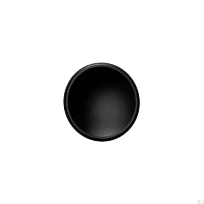 Furniture Knob Disc 50 Wooden Black Lacquered
