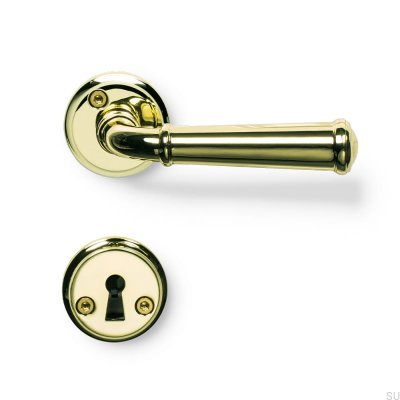 Hampton Door Handle Polished Gold Scandinavian Standard