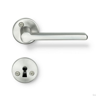 Monza Door Handle Brushed Silver Scandinavian Standard