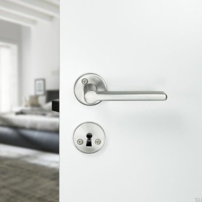 Monza Door Handle Brushed Silver Scandinavian Standard