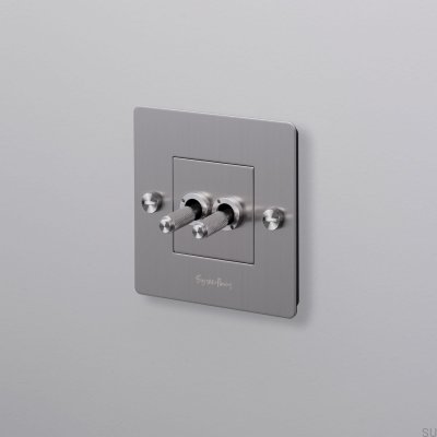 Cross 1G All in one double switch Steel Silver European standard