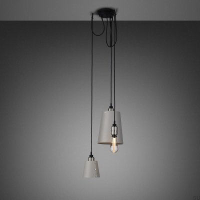 Chandelier with shades 3.0 Hooked 2 m Steel Gray with Silver