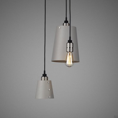 Chandelier with shades 3.0 Hooked 2 m Steel Gray with Silver