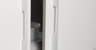 Elongated furniture handle Peak 192 Aluminum White