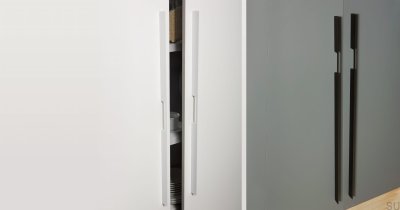 Elongated furniture handle Peak 1760 Aluminum White