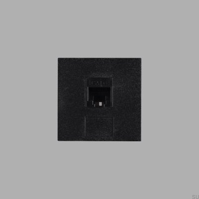 RJ45 CAT6 Modular Jack 45mm Steel Black European Standard