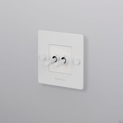 Cross 1G All in one double switch Steel White European standard
