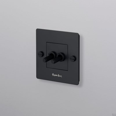 Cross 1G All in one double switch Steel Black European standard