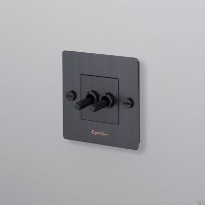 Cross 1G All in one double switch Brass Burnt Bronze European standard