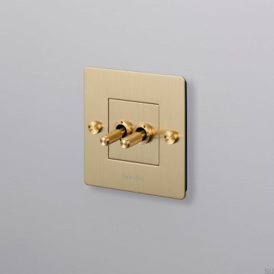 Cross 1G All in one double switch Brass European standard