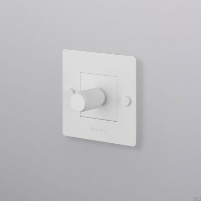 LED Cross 1G 250W Momentary Dimmer Switch Steel White European Standard