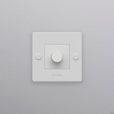 LED Cross 1G 250W Momentary Dimmer Switch Steel White European Standard