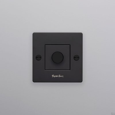 LED Cross 1G 250W Momentary Dimmer Switch Steel Black European Standard