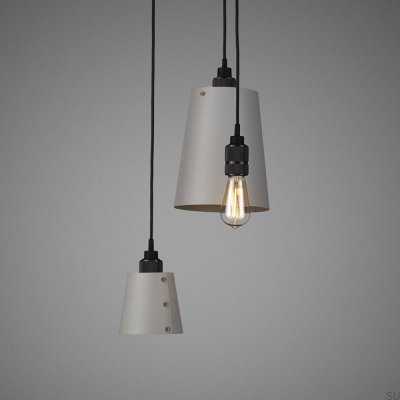 Chandelier with shades 3.0 Hooked 2 m Steel Gray with Burnt Bronze