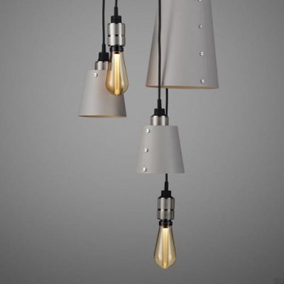 Chandelier with shades 6.0 Hooked 2 m Steel Gray with Silver