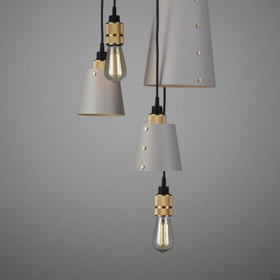 Chandelier with shades 6.0 Hooked 2 m Steel Gray with Brass