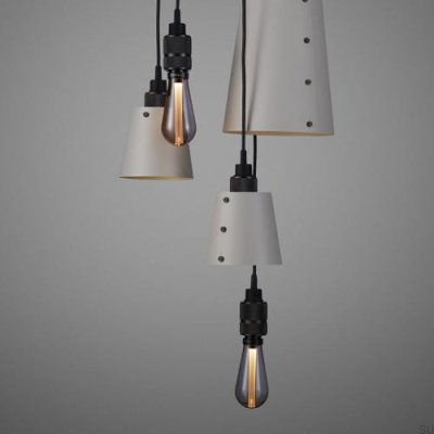 Chandelier with shades 6.0 Hooked 2.6 m Steel Gray with Burnt Bronze