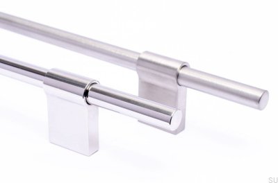 Furniture handle Line 128 Silver, Steel, Polished