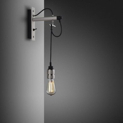 Hooked Nude Wall Lamp Steel Gray with Silver