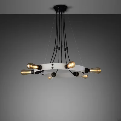 Hero 3 m Steel Grey with Silver Adjustable Pendant Chandelier