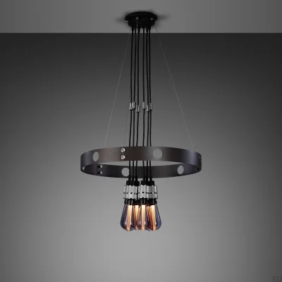 Hero 3 m chandelier with adjustable overhangs, Graphite Steel and Silver