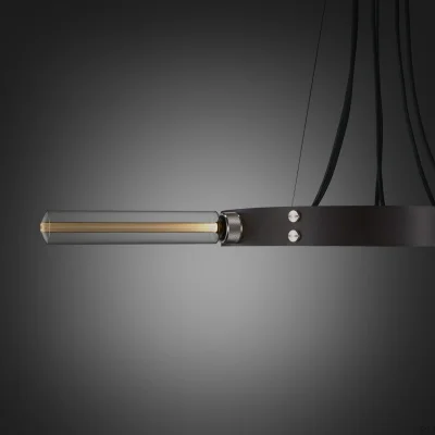 Hero 3 m adjustable pendant chandelier in Graphite Steel with Burnt Bronze