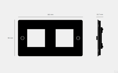 Frame without filling Universal Plate 2G Steel Black European Standard