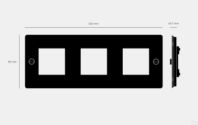 Frame without filling Universal Plate 3G Steel Black European Standard