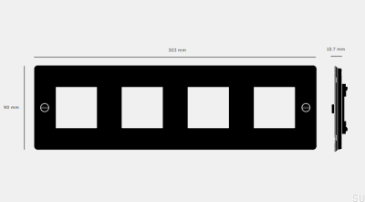 Frame without filling Universal Plate 4G Steel Silver European Standard