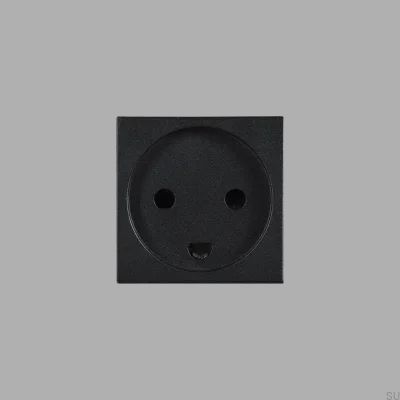 Single Modular Socket Type K Danish 45mm Black European Standard
