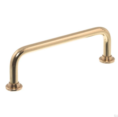 Oblong furniture handle 1353 128 Polished Brass, unvarnished