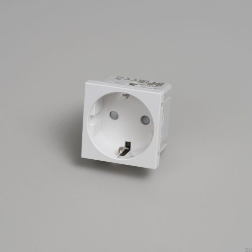 Output Socket Type F Single modular socket Type F Schuko 45mm White European Standard