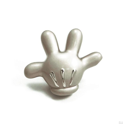 Furniture knob Mickey Mouse Right hand Brushed Nickel