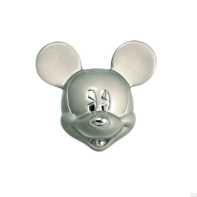 Furniture knob Mickey Mouse Head Brushed Nickel