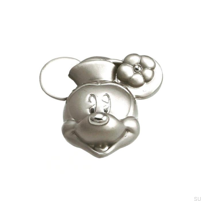 Furniture knob Minnie Mouse Head Brushed Nickel