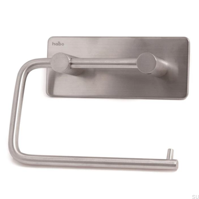 Angle toilet roll holder, brushed stainless steel