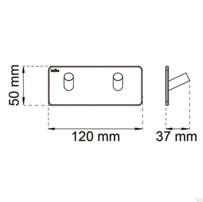 Edge 120 wall hanger, polished stainless steel