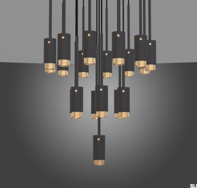 Classic Exhaust Graphite chandelier (available on request)