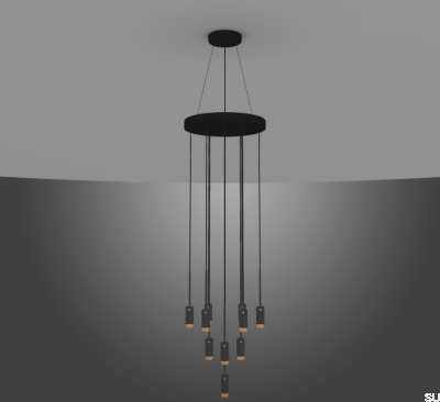 Classic hanging Exhaust Graphite chandelier (available on request)