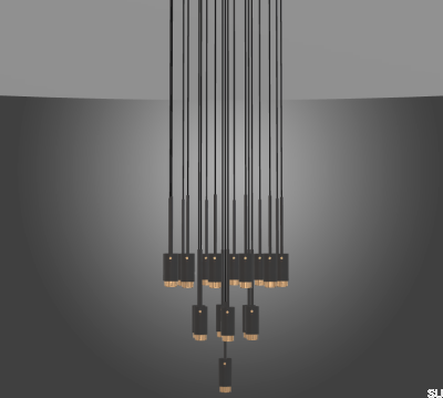Classic hanging Exhaust Graphite chandelier (available on request)