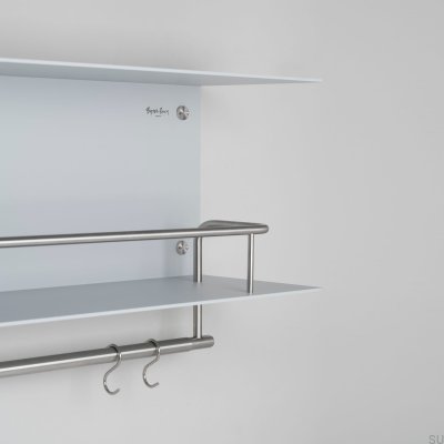 Shelf with hangers Hanger Steel Gray with Silver