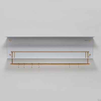 Shelf with hangers Hanger Steel Gray with Brass